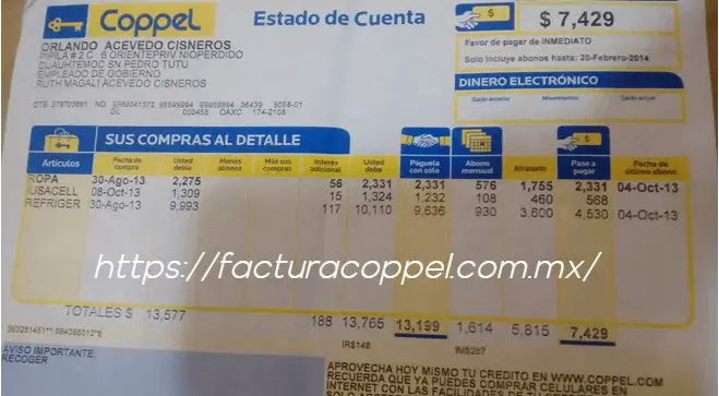 Crédito Coppel Factura Coppel